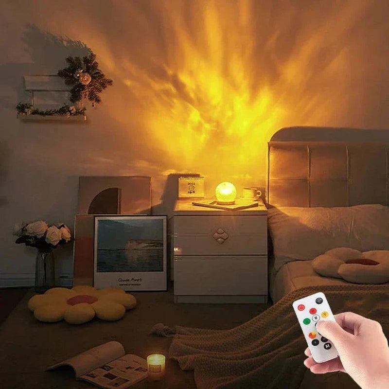 LED Ocean Wave Projector Lamp for Bedroom Relaxing Water Wave Night Light