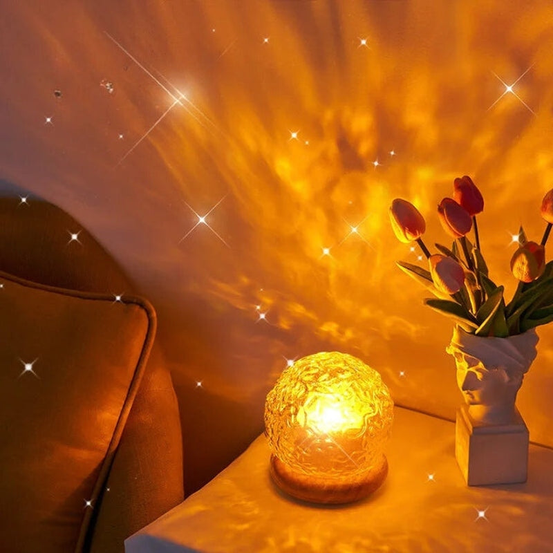 LED Ocean Wave Projector Lamp for Bedroom Relaxing Water Wave Night Light