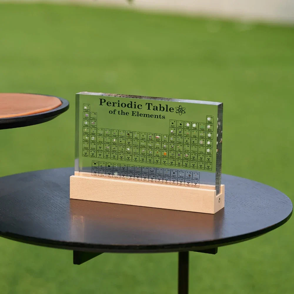 LED Periodic Table Model Real Element Samples Illuminated Acrylic Scientific Display