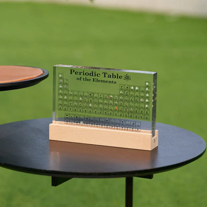LED Periodic Table Model Real Element Samples Illuminated Acrylic Scientific Display