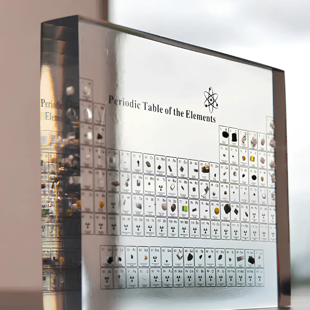 LED Periodic Table Model Real Element Samples Illuminated Acrylic Scientific Display