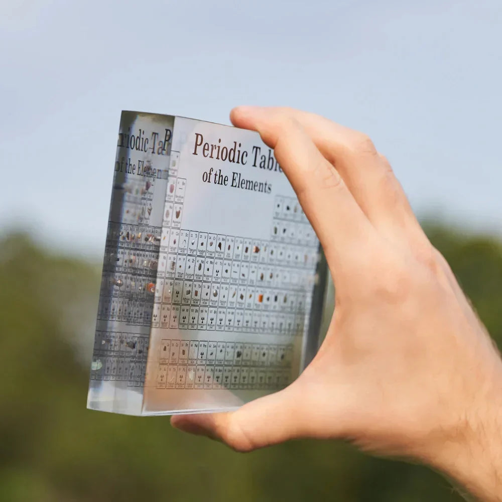 LED Periodic Table Model Real Element Samples Illuminated Acrylic Scientific Display