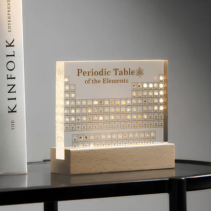 LED Periodic Table Model Real Element Samples Illuminated Acrylic Scientific Display