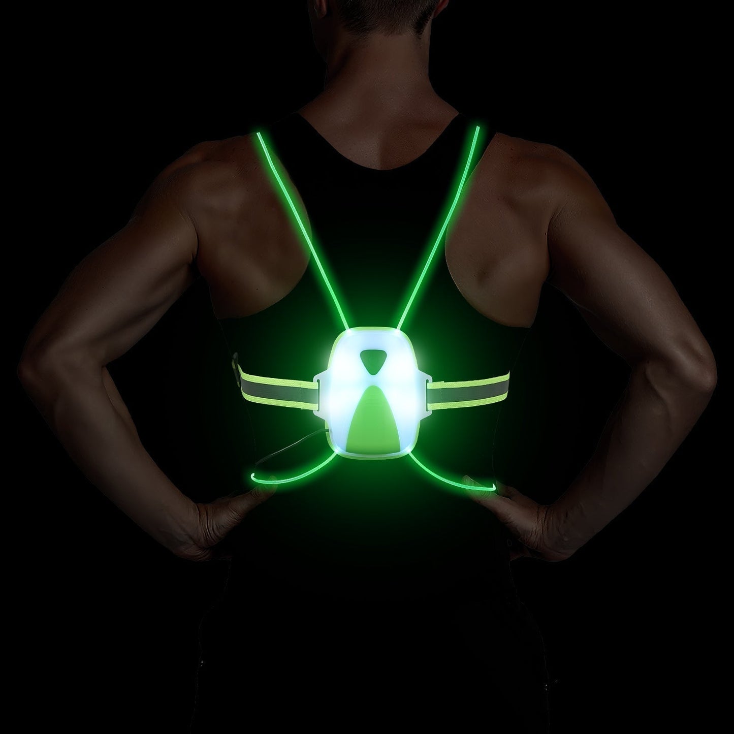 LED Running Safety Vest High Visibility Reflective Vest with Adjustable Light Colors
