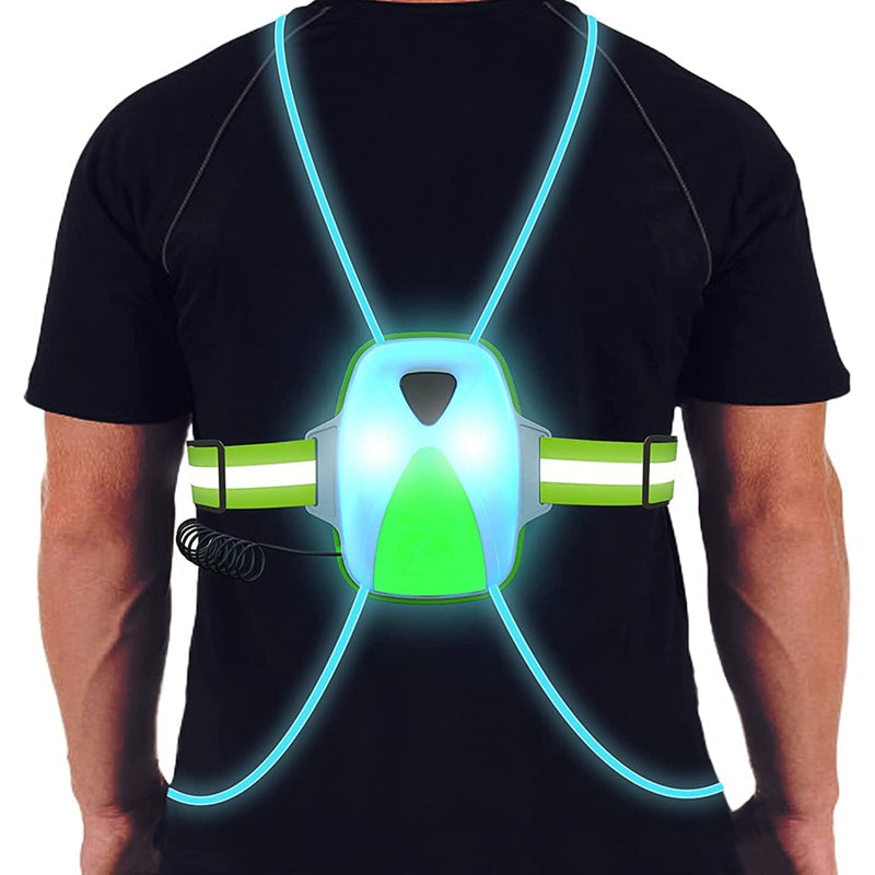 LED Running Safety Vest High Visibility Reflective Vest with Adjustable Light Colors