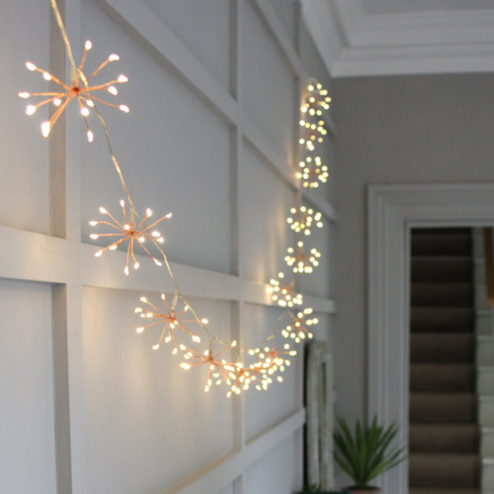 LED Starburst Fairy Lights Warm White 1500 LED Indoor Outdoor String