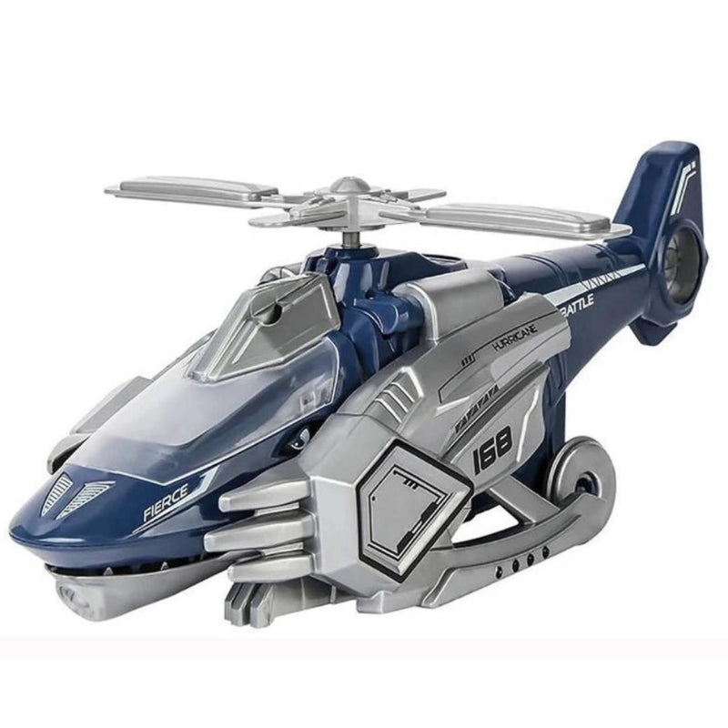 LED Transforming Dinosaur Helicopter Toy with Lights Music and Obstacle Avoidance