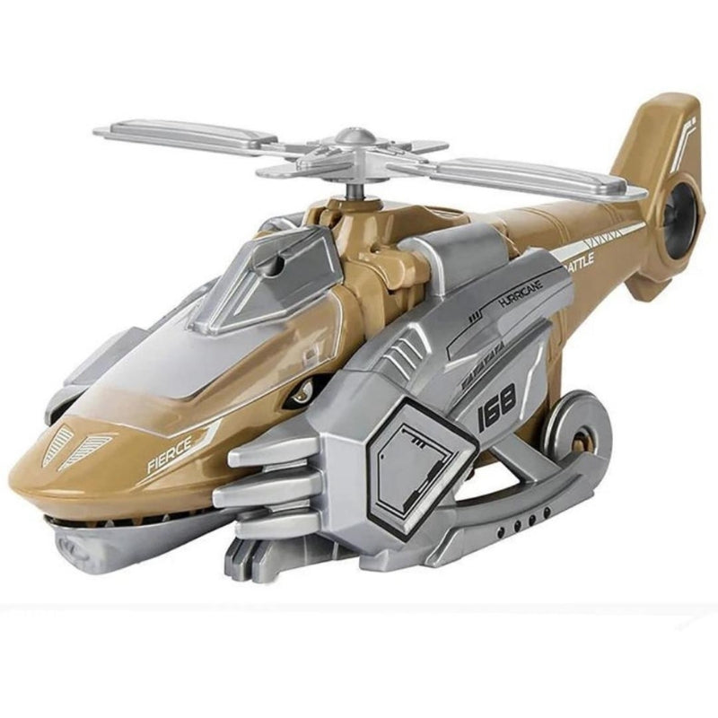 LED Transforming Dinosaur Helicopter Toy with Lights Music and Obstacle Avoidance