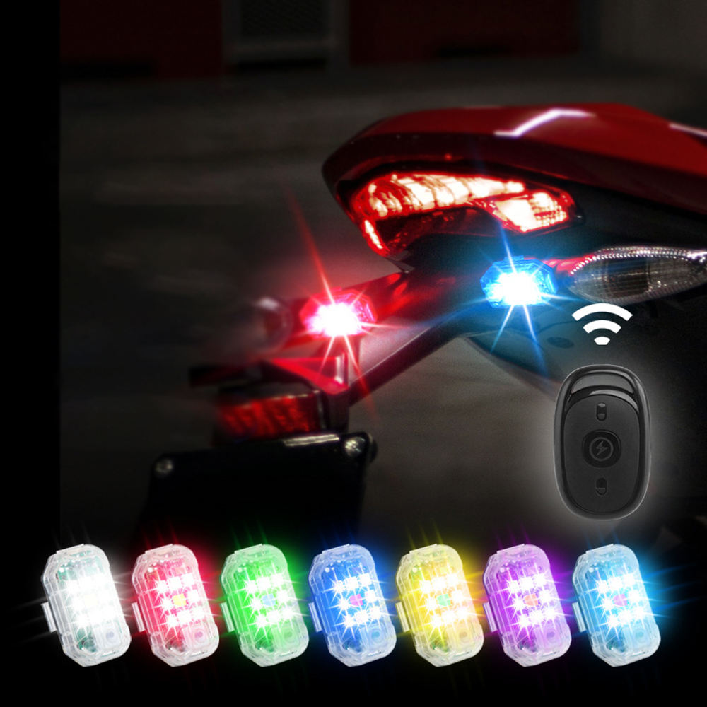 LED Vehicle Strobe Lights Remote USB Rechargeable Warning Flashers