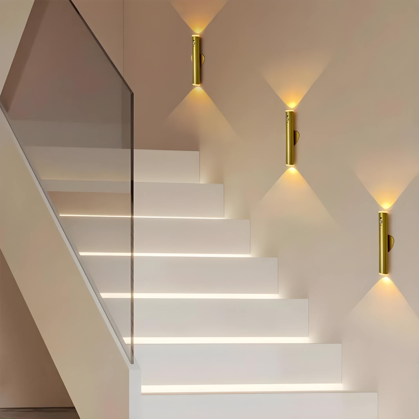 LED Wall Light Motion Sensor Remote Control Battery-Powered Indoor Lamp