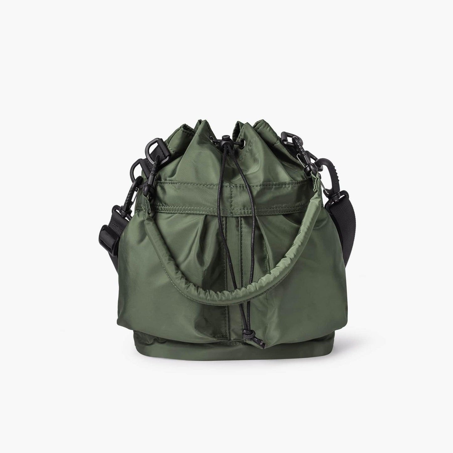Large Capacity Drawstring Crossbody Shoulder Bag Multi Pocket Casual Messenger Bag Adjustable Strap