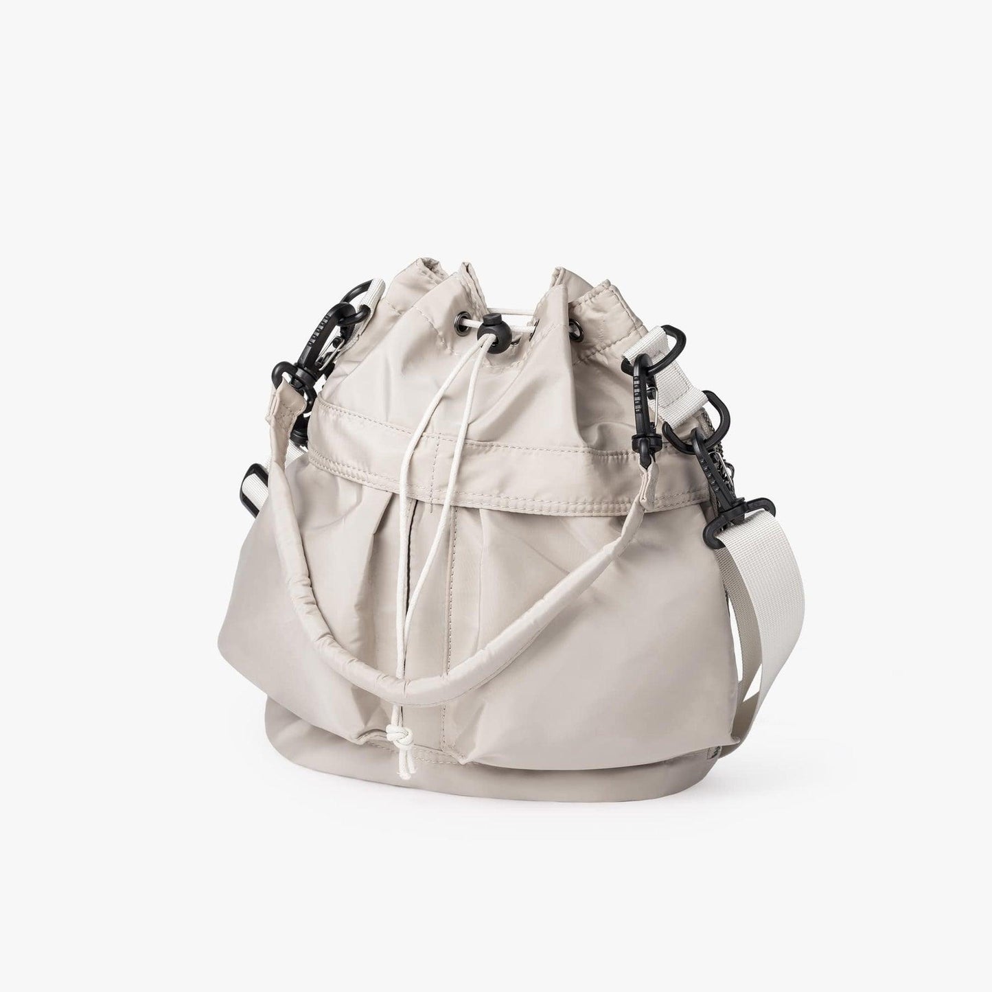 Large Capacity Drawstring Crossbody Shoulder Bag Multi Pocket Casual Messenger Bag Adjustable Strap