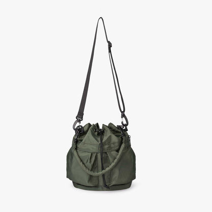 Large Capacity Drawstring Crossbody Shoulder Bag Multi Pocket Casual Messenger Bag Adjustable Strap