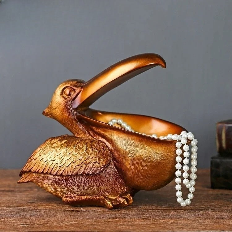 Large Mouth Bird Storage Box Sculptural Decorative Organizer for Desk Shelf Counter