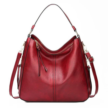 Large Shoulder Bag Women PU Leather Vintage Style Everyday Handbag