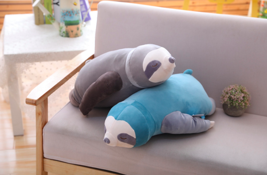 Grande peluche a forma di bradipo, morbido e coccoloso, 60 cm