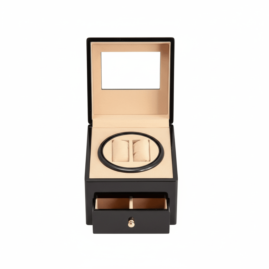Larvento – Automatic Watch Winder with Dual Storage and Top Display Window