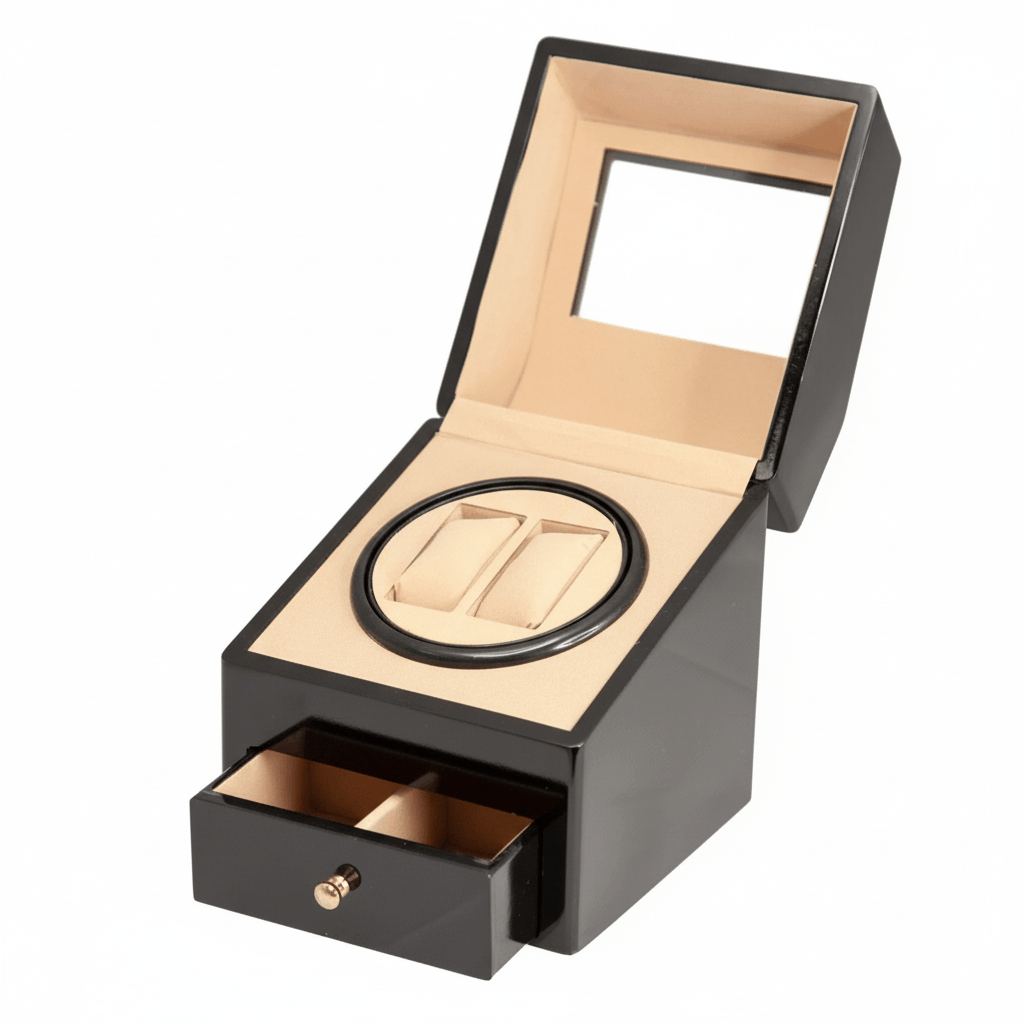 Larvento – Automatic Watch Winder with Dual Storage and Top Display Window