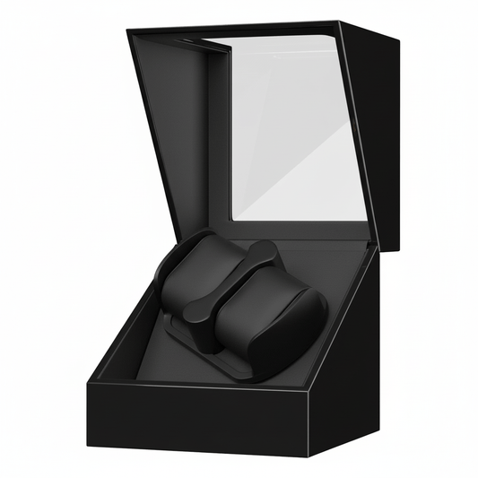 Larvento – Double Automatic Watch Winder with Wooden Display Case