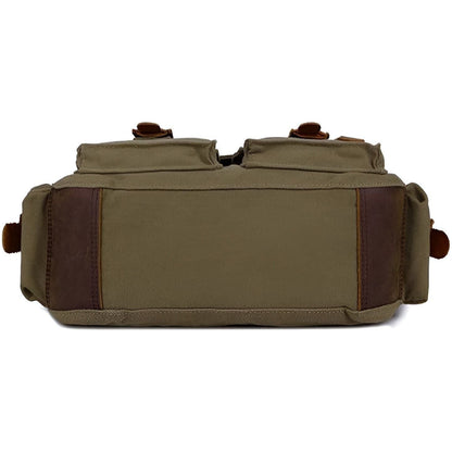 Larvento – Men’s Vintage Canvas Messenger Bag with Leather Accents