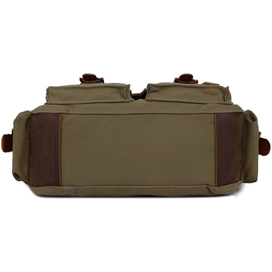 Larvento – Men’s Vintage Canvas Messenger Bag with Leather Accents