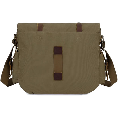 Larvento – Men’s Vintage Canvas Messenger Bag with Leather Accents