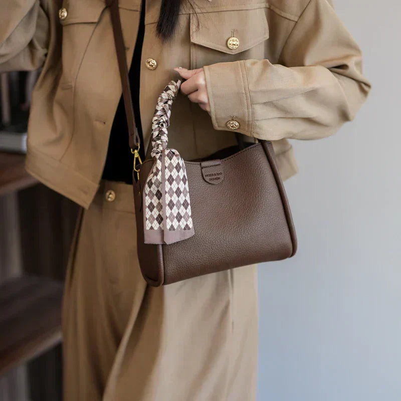 Larvento – Women’s Lychee Texture PU Leather Crossbody Handbag