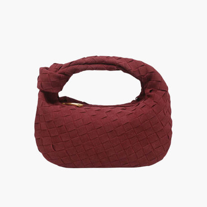 Larvento – Women’s Mini Suede Shoulder Bag with Woven Knot Design