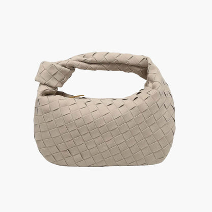 Larvento – Women’s Mini Suede Shoulder Bag with Woven Knot Design