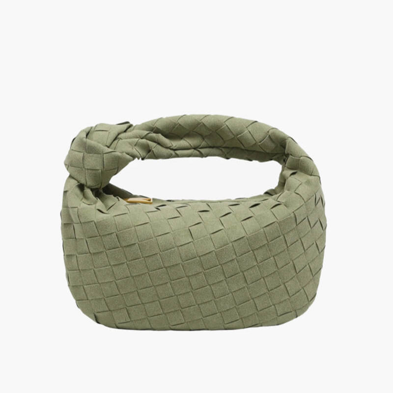 Larvento – Women’s Mini Suede Shoulder Bag with Woven Knot Design