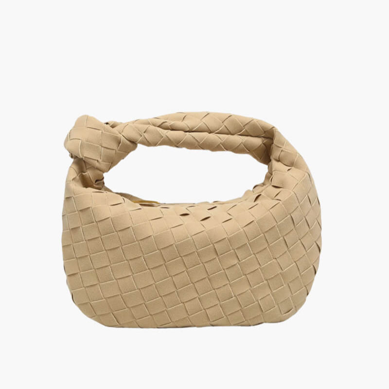 Larvento – Women’s Mini Suede Shoulder Bag with Woven Knot Design