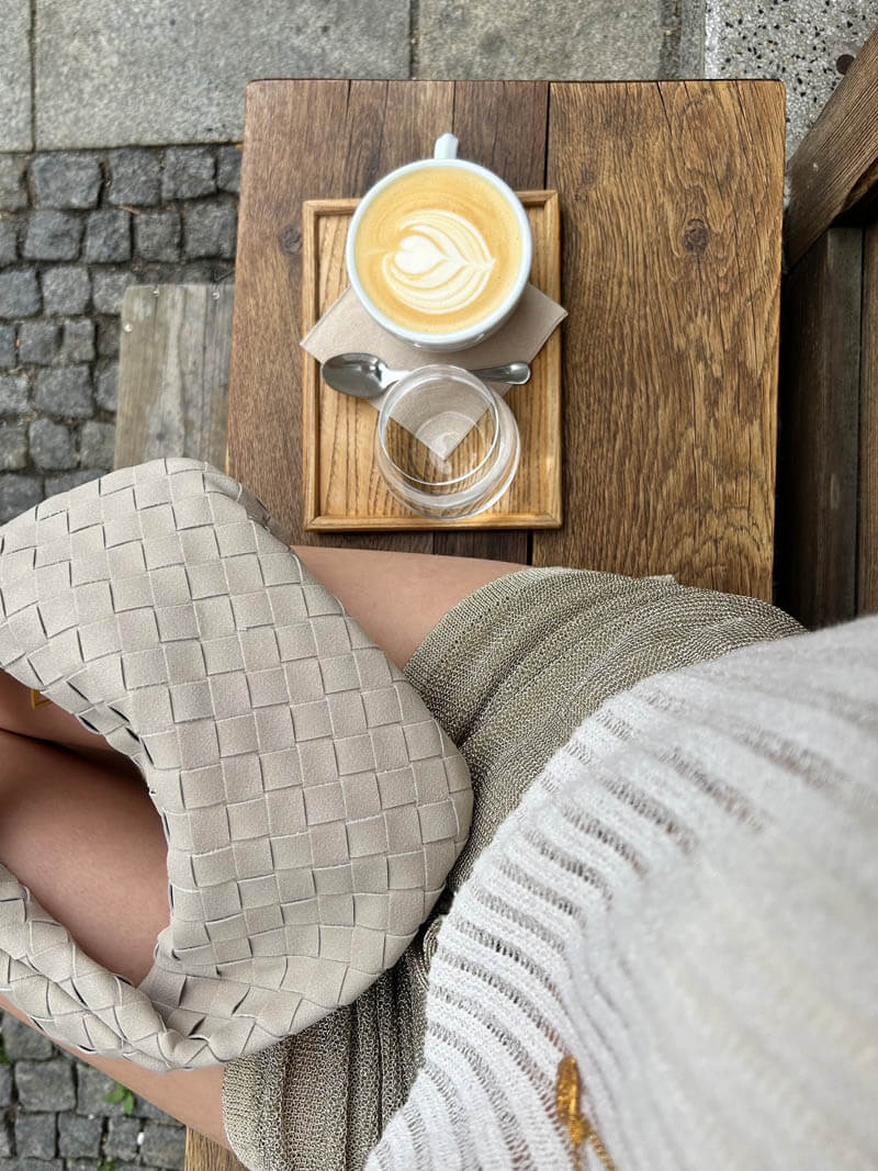 Larvento – Women’s Mini Suede Shoulder Bag with Woven Knot Design