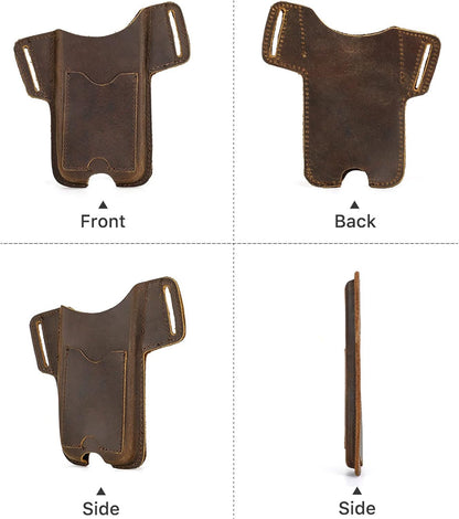 Leather Phone Belt Pouch Card Slot Protective Carry Case