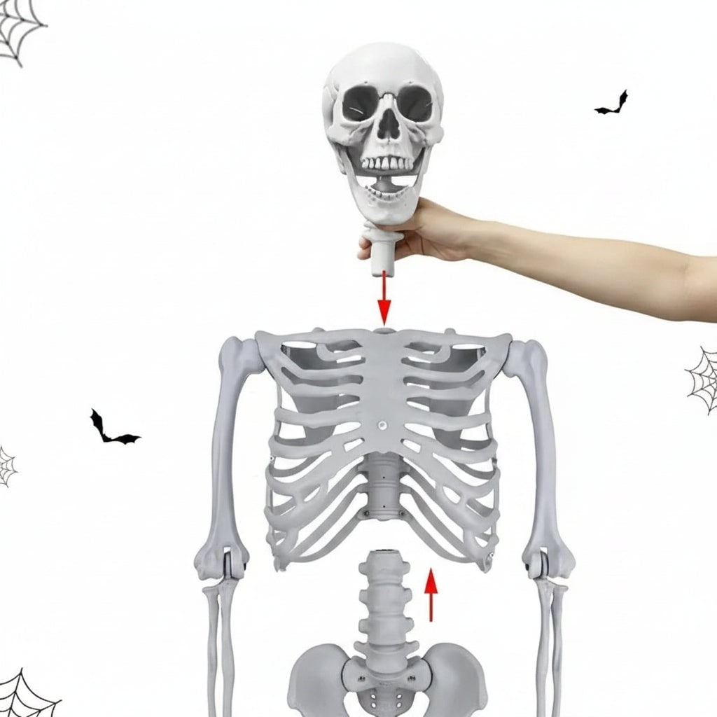 Life Size Skeleton Halloween Decoration Movable Figure Outdoor Party Display