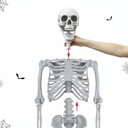 Life Size Skeleton Halloween Decoration Movable Figure Outdoor Party Display