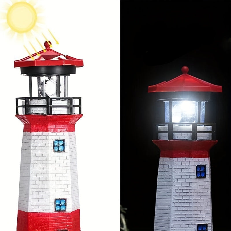 Lighthouse Garden Lantern Outdoor Decorative Light Warm LED Patio Balcony Garden Lamp
