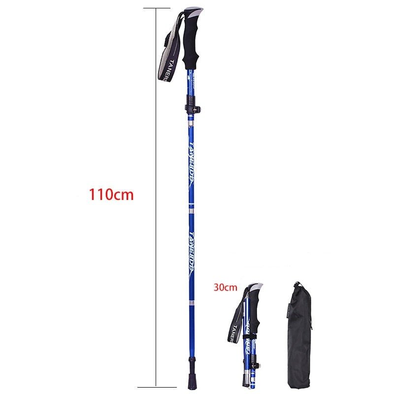 Lightweight Hiking Poles Adjustable Foldable Walking Trekking Support Quick Lock Grip