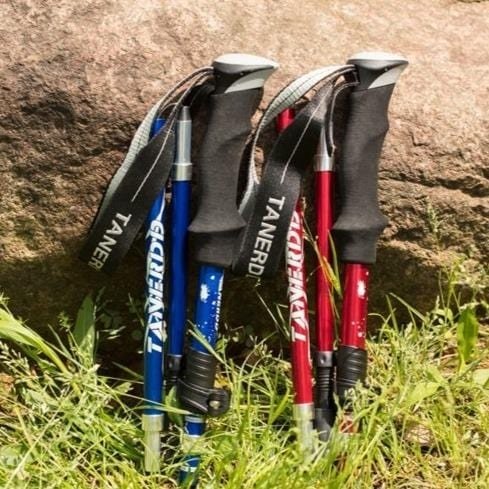 Lightweight Hiking Poles Adjustable Foldable Walking Trekking Support Quick Lock Grip