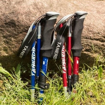 Lightweight Hiking Poles Adjustable Foldable Walking Trekking Support Quick Lock Grip