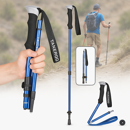 Lightweight Hiking Poles Adjustable Foldable Walking Trekking Support Quick Lock Grip
