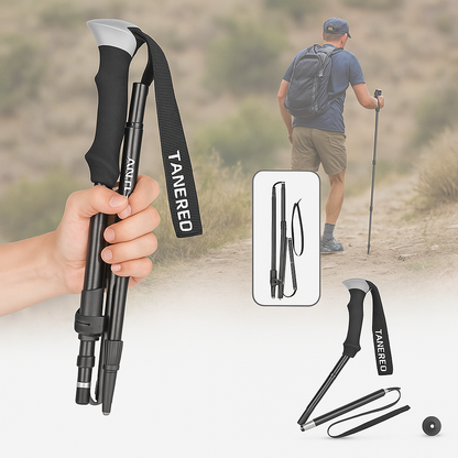 Lightweight Hiking Poles Adjustable Foldable Walking Trekking Support Quick Lock Grip