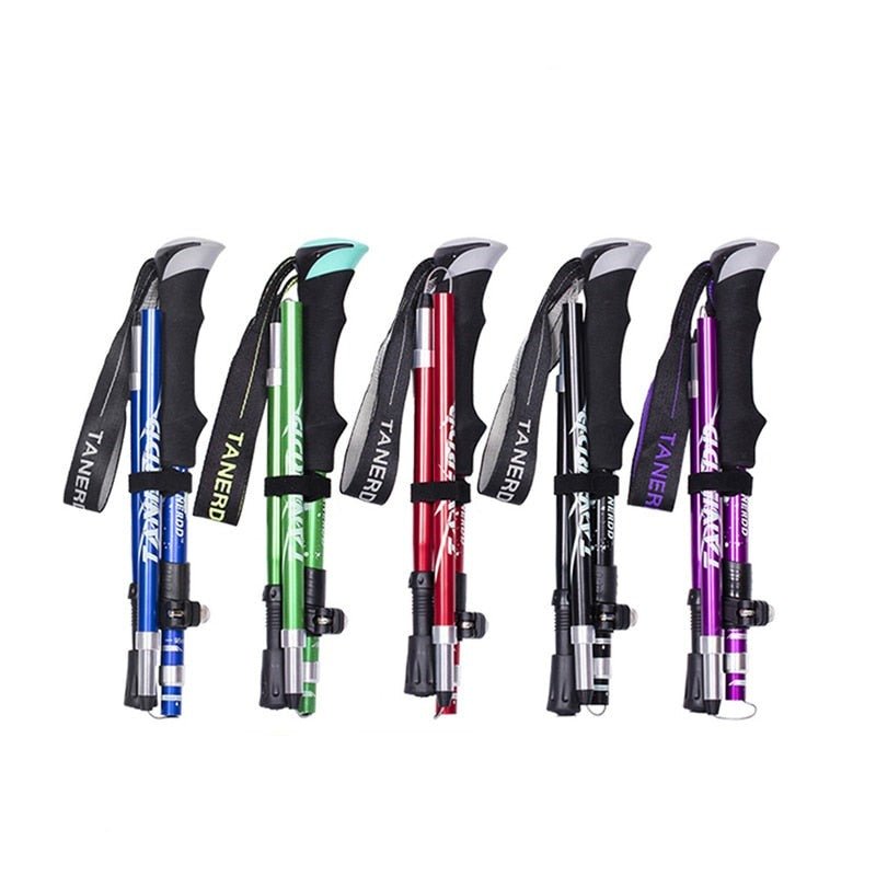 Lightweight Hiking Poles Adjustable Foldable Walking Trekking Support Quick Lock Grip
