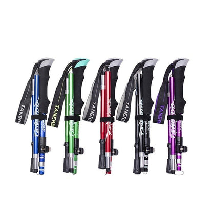 Lightweight Hiking Poles Adjustable Foldable Walking Trekking Support Quick Lock Grip