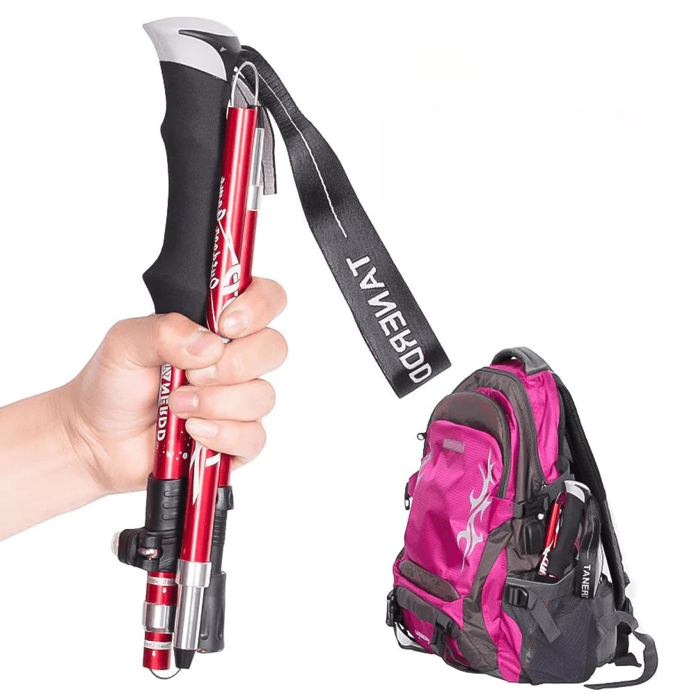 Lightweight Hiking Poles Adjustable Foldable Walking Trekking Support Quick Lock Grip