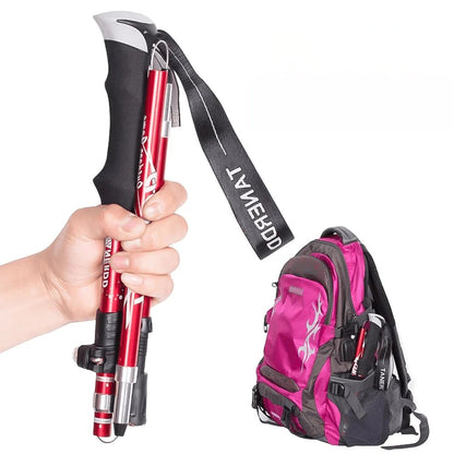 Lightweight Hiking Poles Adjustable Foldable Walking Trekking Support Quick Lock Grip