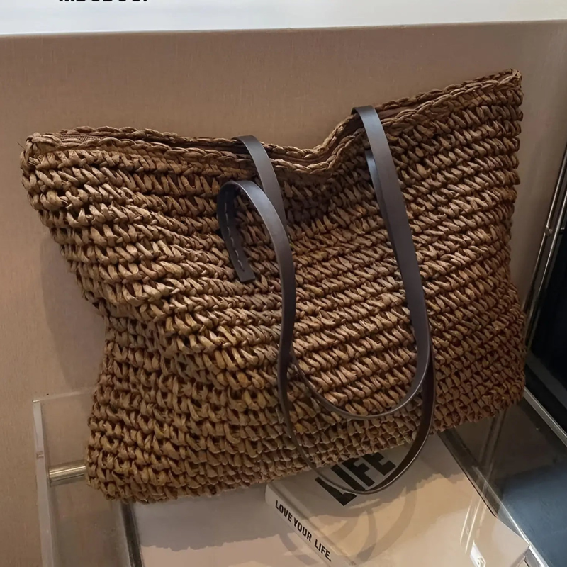 Lightweight Large Capacity Shoulder Tote Bag with Long Handles for Everyday Use