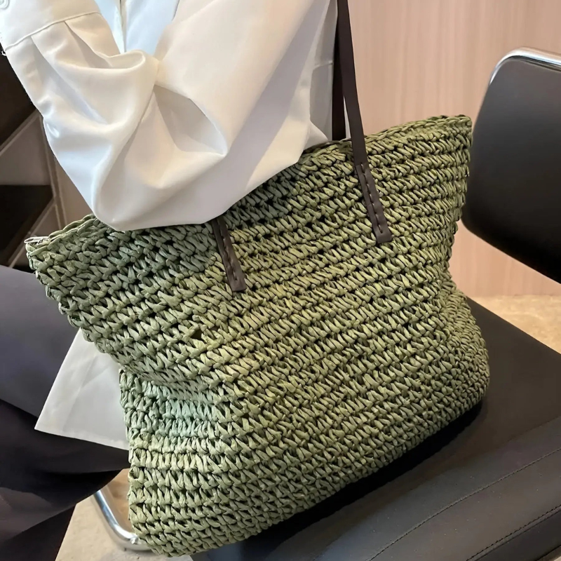 Lightweight Large Capacity Shoulder Tote Bag with Long Handles for Everyday Use