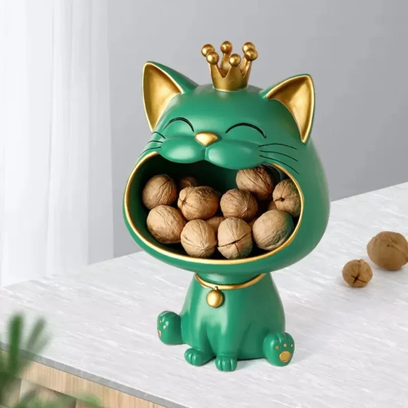 Lucky Cat Decorative Storage Box Maneki Neko Desk Organizer Coin Holder Home Decor