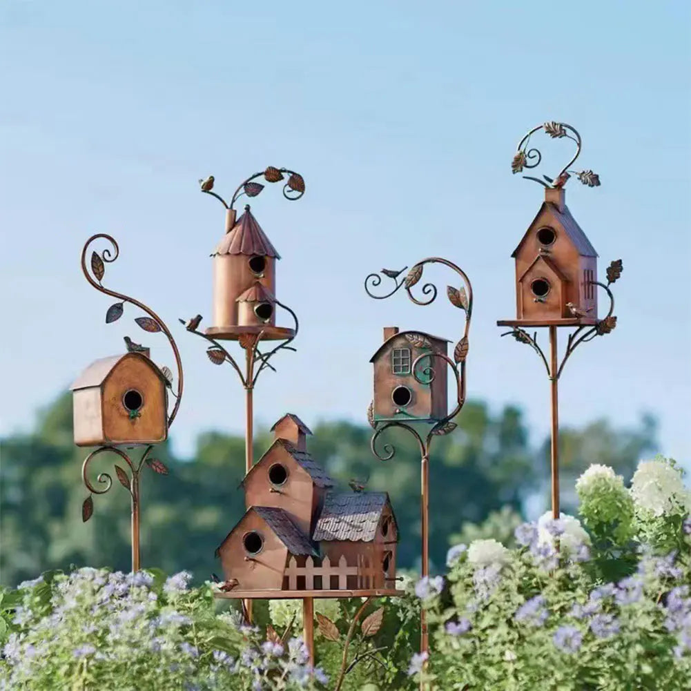 Luxury Bird House with Pole for Elegant Garden Decoration