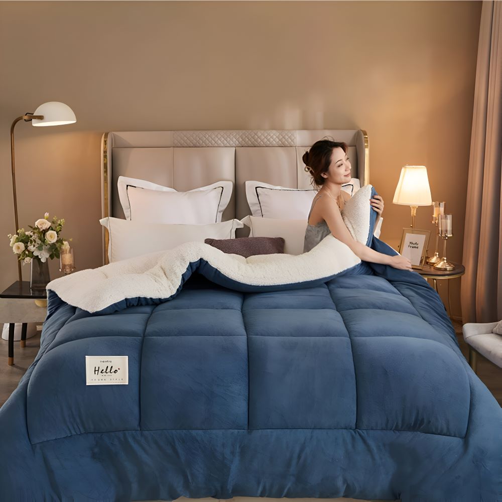 Luxury Fleece Comforter All Season Soft Bedding